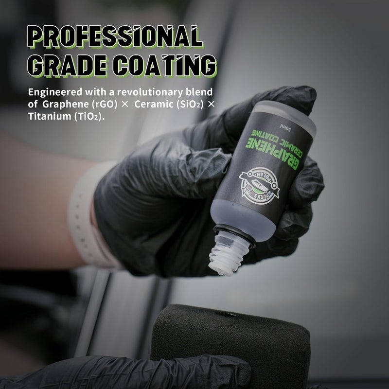 EKSPOLAN Graphene Ceramic Coating for Cars (50ml) - 10H Graphene Coating for Car Detailing-5+ Years Protection, Hydrophobic, Scratch & UV Resistant, High GlossFinish - Professional-Grade Car Detailing Kit - Image 5